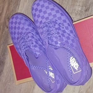Purple checkered Vans